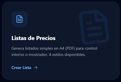 Módulo Listas de Precios