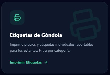 Módulo Etiquetas de Góndola