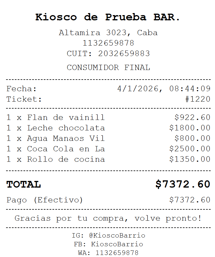 Ticket Digital Imprimible