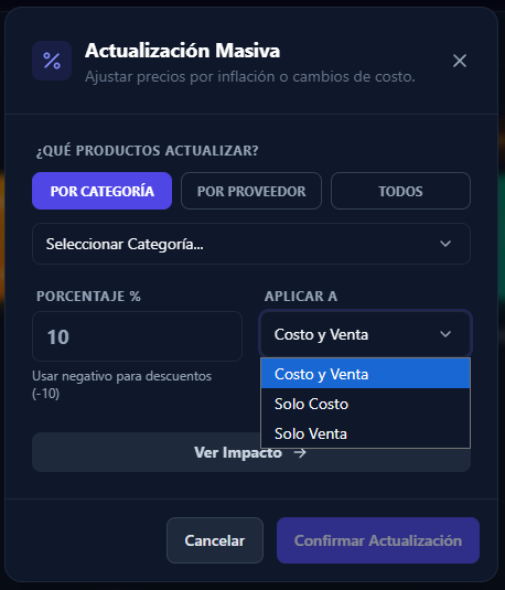 Configuración de Actualización