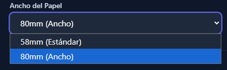 Opciones de Papel