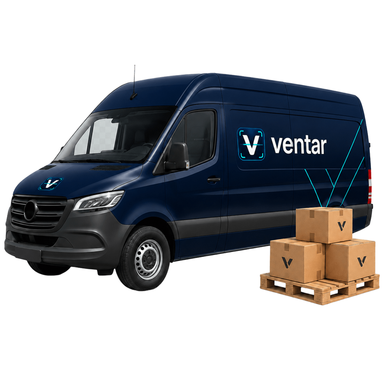 Camioneta de reparto Ventar con pallets