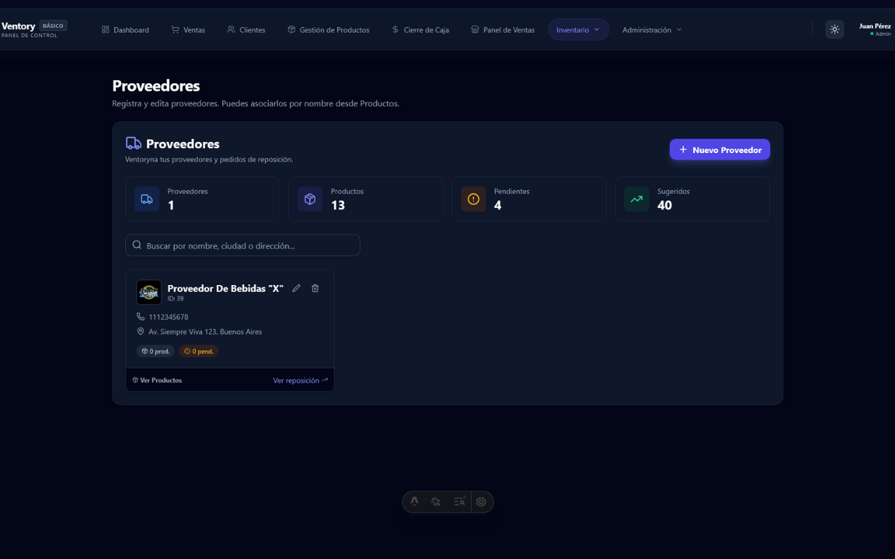 Gestión de Proveedores